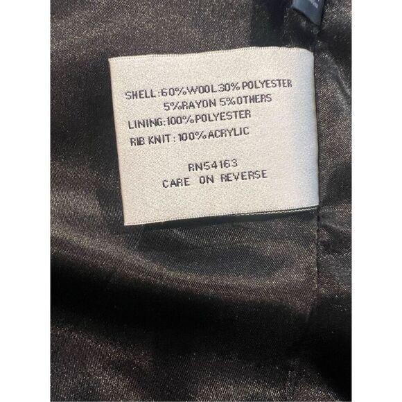 Kenneth Cole Black Wool Blend Hooded Zipper Winter Coat Jacket size 12 - Picture 9 of 10